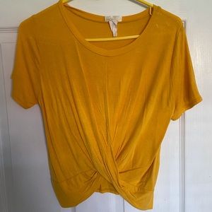 Yellow Crossed Crop Top